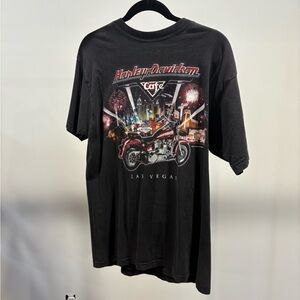 Harley-Davidson Cafe Los Vegas Black Graphic T-Shirt Large 2001